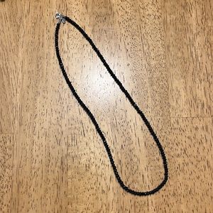 QVC NWT 42.50 ct tw 18" Sterling Black Spinel Faceted Bead Necklace